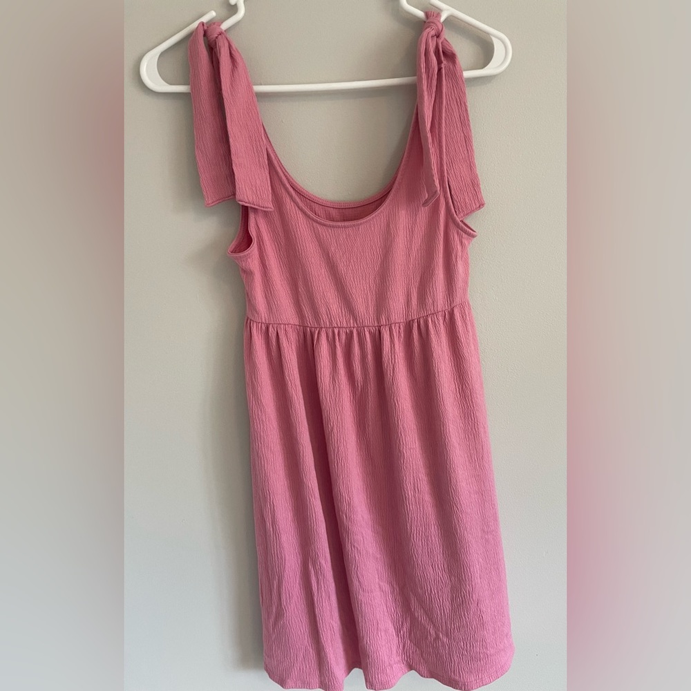 Sleeveless Tie-Strap Babydoll Textured Knit Dress